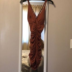 Fashion Nova Stop Beggin’ rust mini dress